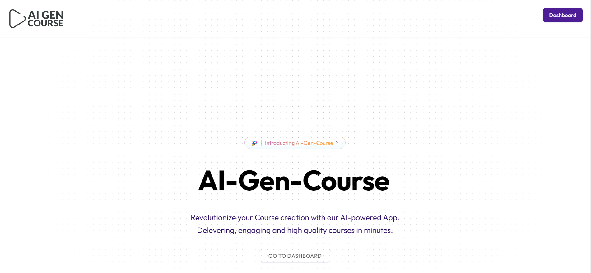 AI Generated Course - A platform for creating and generating educational courses using artificial intelligence