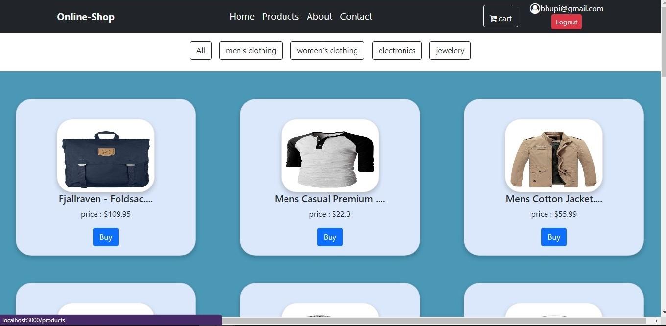 Ecommerce Website built with React, Bootstrap, and Firebase
