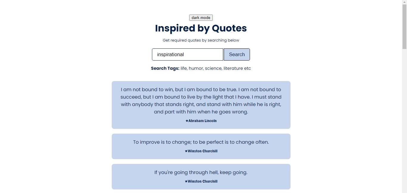 Quotes Website built with React and SASS